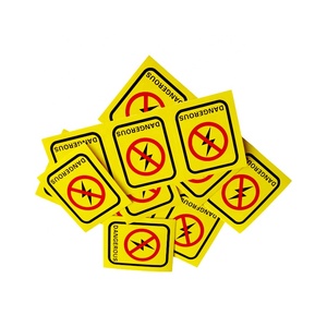 Triángulo amarillo Forma de trueno Cuidado con la caja de distribución Gabinete de control Etiqueta de advertencia de seguridad - Product Image 5