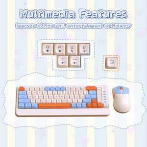Juego de teclado y ratón inalámbricos para juegos a color con teclas multimedia multifunción adecuadas para computadoras portátiles y de escritorio - Product Image 5
