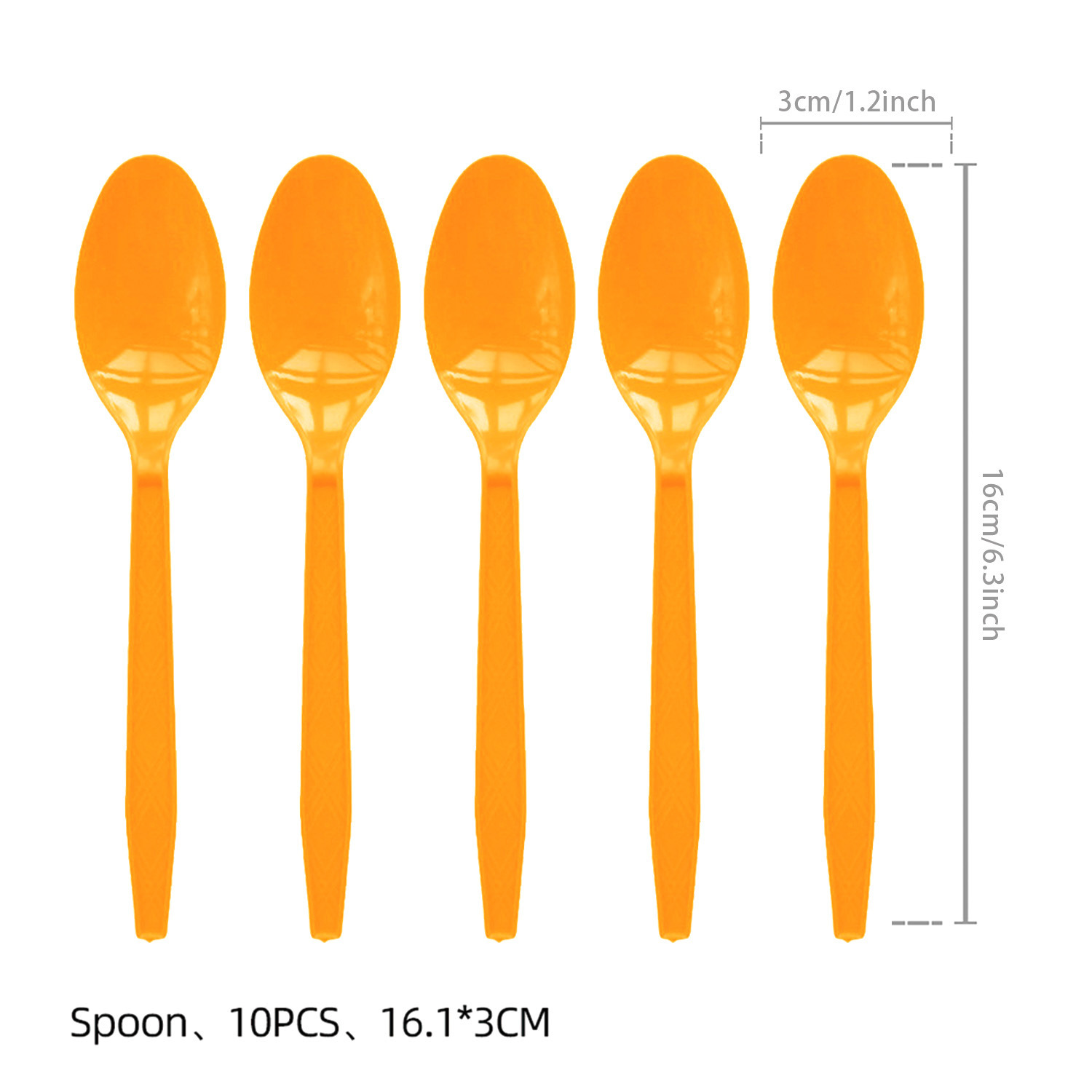 Green Orange-10pcs plastic spoon