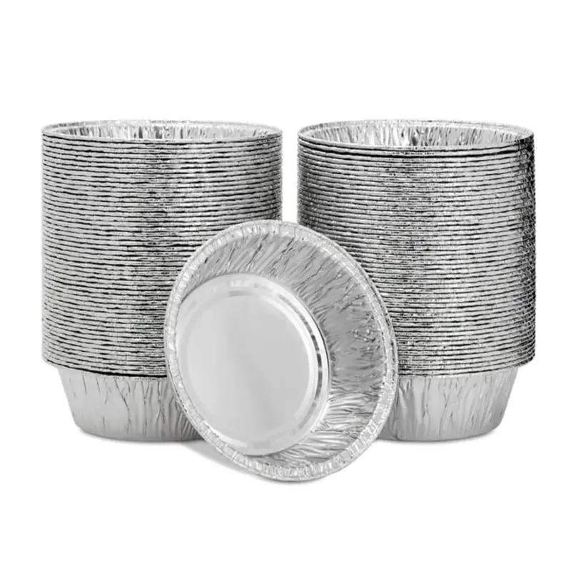 112x33mm 210ml 7oz cuenco redondo poco profundo olla pequeña bandeja para hornear de papel de aluminio desechable contenedores de alimentos RO111 yysmallcap