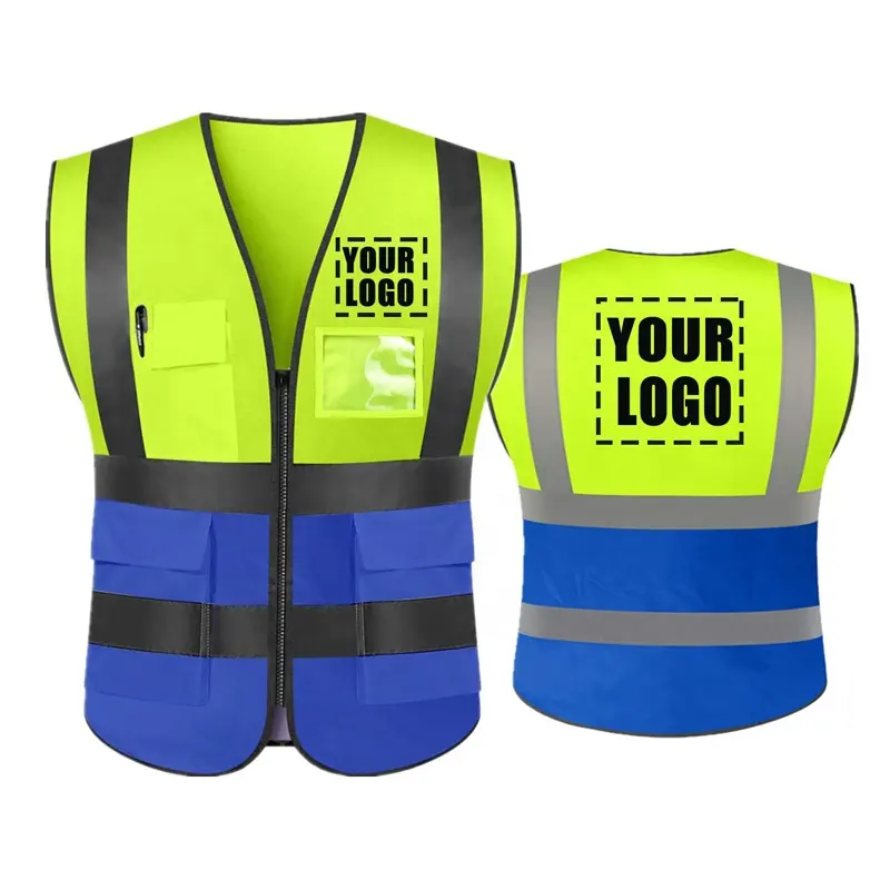Custom Your Text Protective Workwear 5 Pockets With Reflective Strips Safety Vest Outdoor