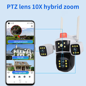 IPC360 16MP 4-obiettivo 3-Screen 10x Zoom Wireless WiFi telecamera di sicurezza domestica 8K Panorama CCTV IP con PTZ per uso interno ed esterno - Product Image 5