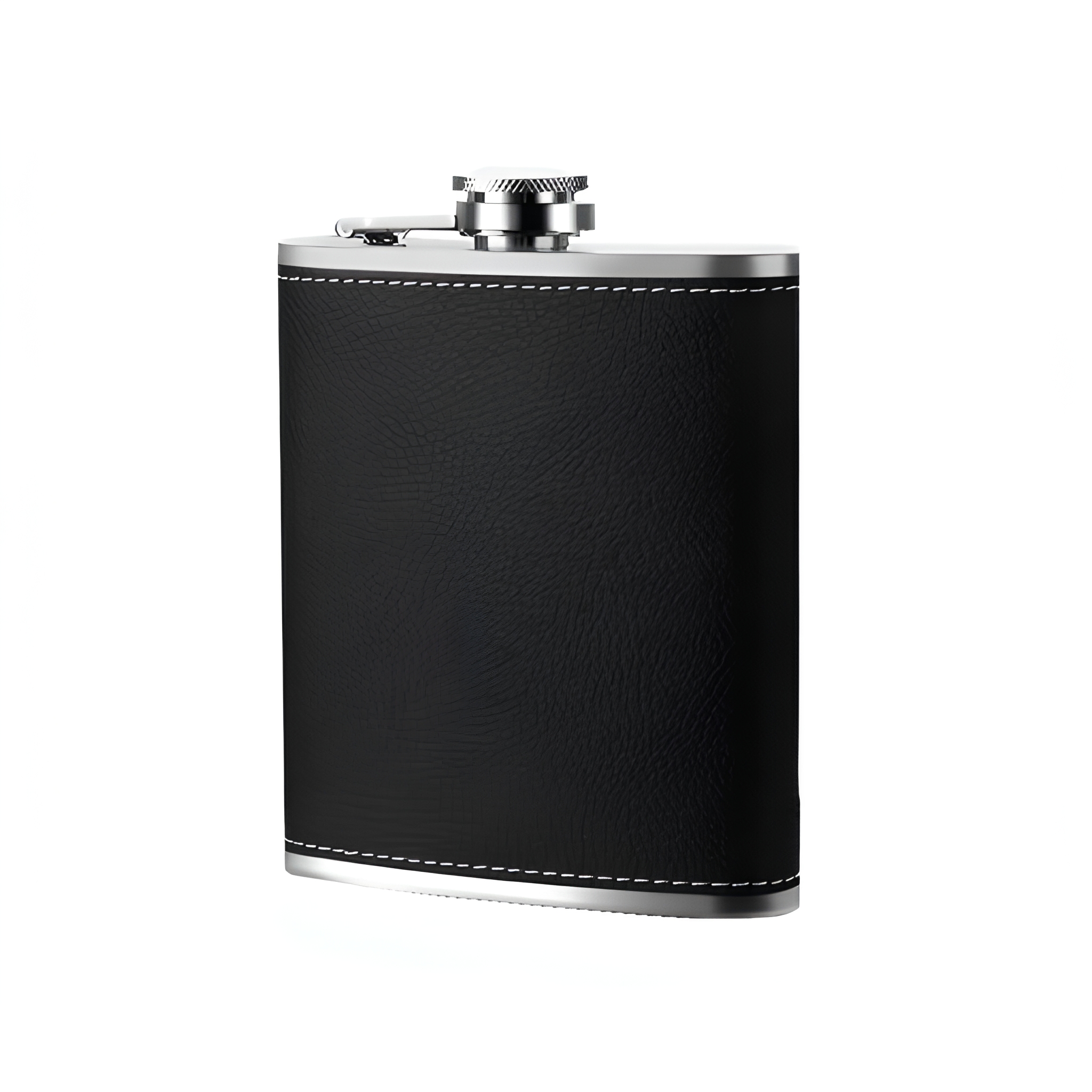 Flasques à whisky en cuir PU noir de 200 ml (7 oz)