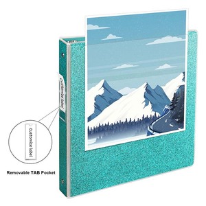 Tùy chỉnh trình bày 1 inch 3 lỗ Vòng chất kết dính bao gồm văn phòng long lanh 1-inch 3 vòng chất kết dính với 2 túi nội thất - Product Image 6