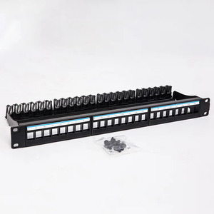 1U UTP Panel de conexión de 24 puertos en blanco con barra trasera sin blindaje Marco de distribución modular panel de conexión de Marco vacío - Product Image 5
