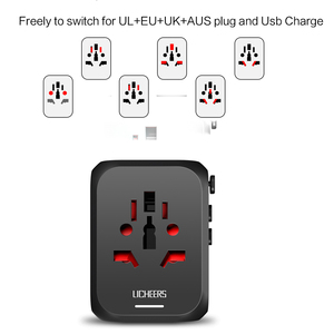 Çok fonksiyonlu evrensel dönüşüm adaptörü çok ülkeli seyahat taşınabilir cep telefonu şarj kafa için ab/İngiltere/AU/abd - Product Image 4