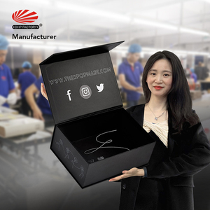 Bán Buôn Tùy Chỉnh In Handmade Sang Trọng Cứng Nhắc Giấy Các Tông Đen Đơn Giản Rỗng Đóng Cửa Từ Hộp Quà Tặng - Product Image 2