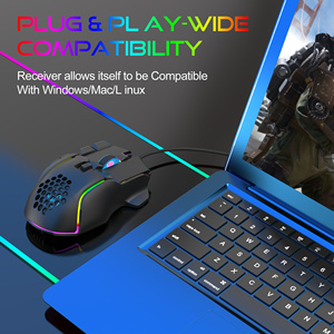 Mouse S700 10 tasti cablati Mouse da gioco Macro programmazione ergonomica Mouse da ufficio con 12800 DPI RGB effetto luce Mouse da gioco per PC - Product Image 3