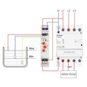 Din Rail relè di controllo del livello del liquido AC 220V DC 24V regolatore del livello dell'acqua interruttore a galleggiante del serbatoio del liquido rilevatore del livello del liquido - Product Image 4