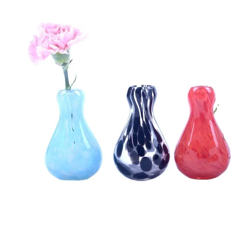 Fatti a mano di piccole dimensioni colorato di colore vaso di fiore di vetro grossista decorazione