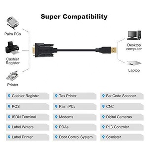 原始设备制造商工厂扩展USB FTDI FT232RL PL23202至DB9 RS232 RS485串行Ft232rl Ftdi芯片Rs232 Db9至计算机Usb电缆 - Product Image 6