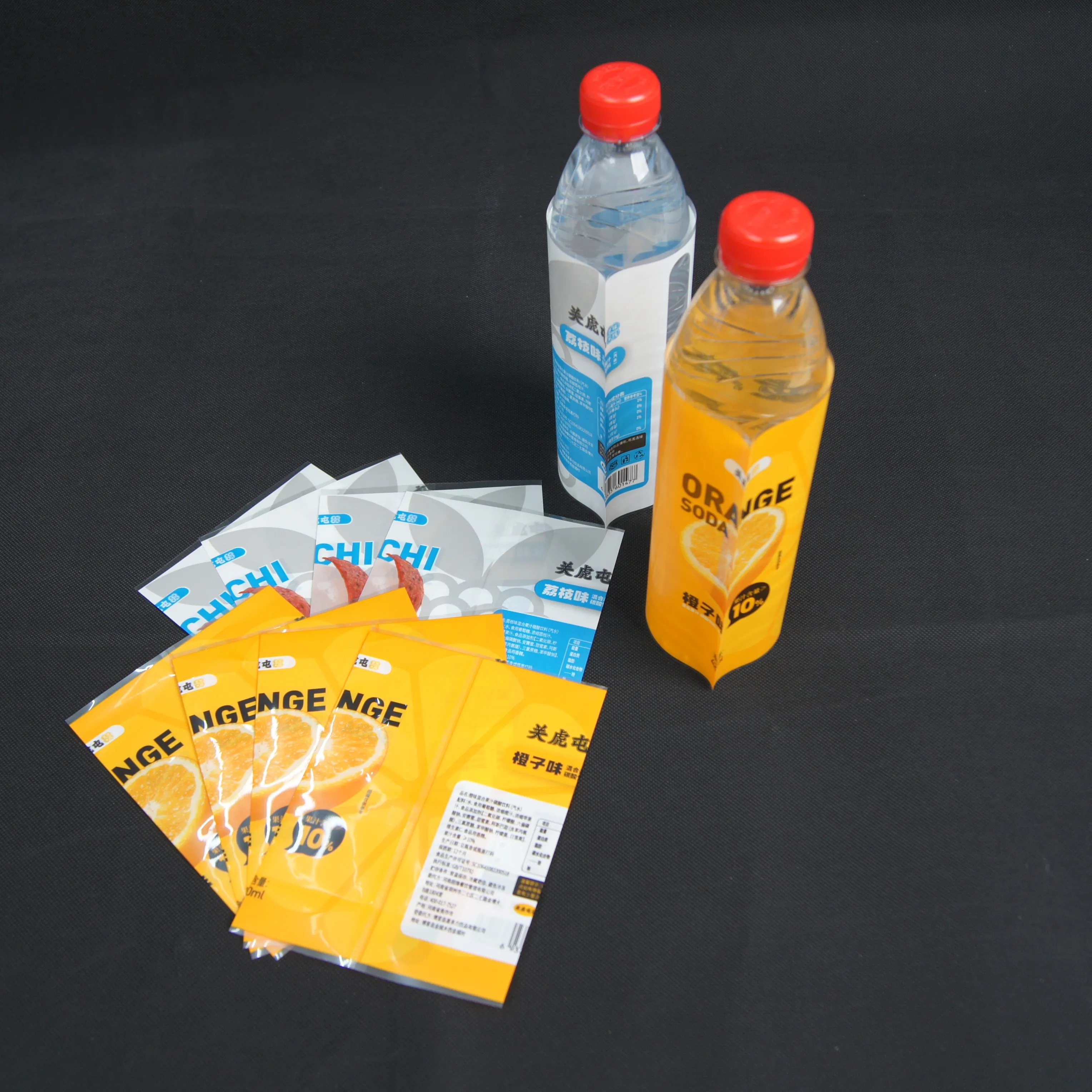 China fornecedor PET PVC calor encolher manga envoltório printable vidro garrafa rolos encolher etiqueta para suco bebida