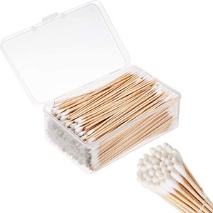 100pcs מפעל סיטונאי moq תינוק סטרילי ניקוי אוזניים עגול ראש כפול בד-צדדי עבור כלים איפור