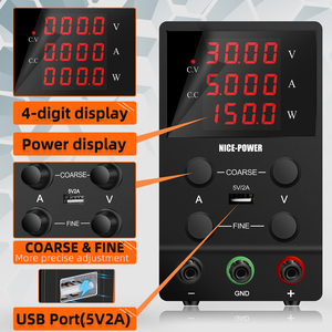 ナイスパワーSPS305 30V 5A無停電DC電源ブラックデジタルディスプレイ携帯電話修理用220V入力50Hz出力 - Product Image 3