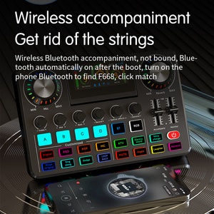 Podcast Mixer StudioサウンドカードオーディオインターフェースマイクキットオーディオインターフェースDjミキサーサウンドカードデスクトップマイク付きSing - Product Image 3