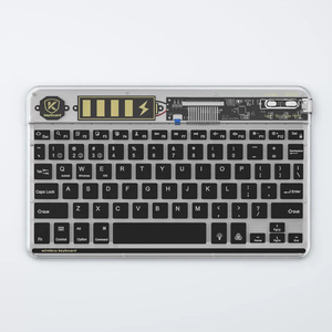 Teclado portátil para tableta portátil, teclado Bluetooth retroiluminado de 10 pulgadas, Mini teclado RGB transparente iluminado, inalámbrico para iPad