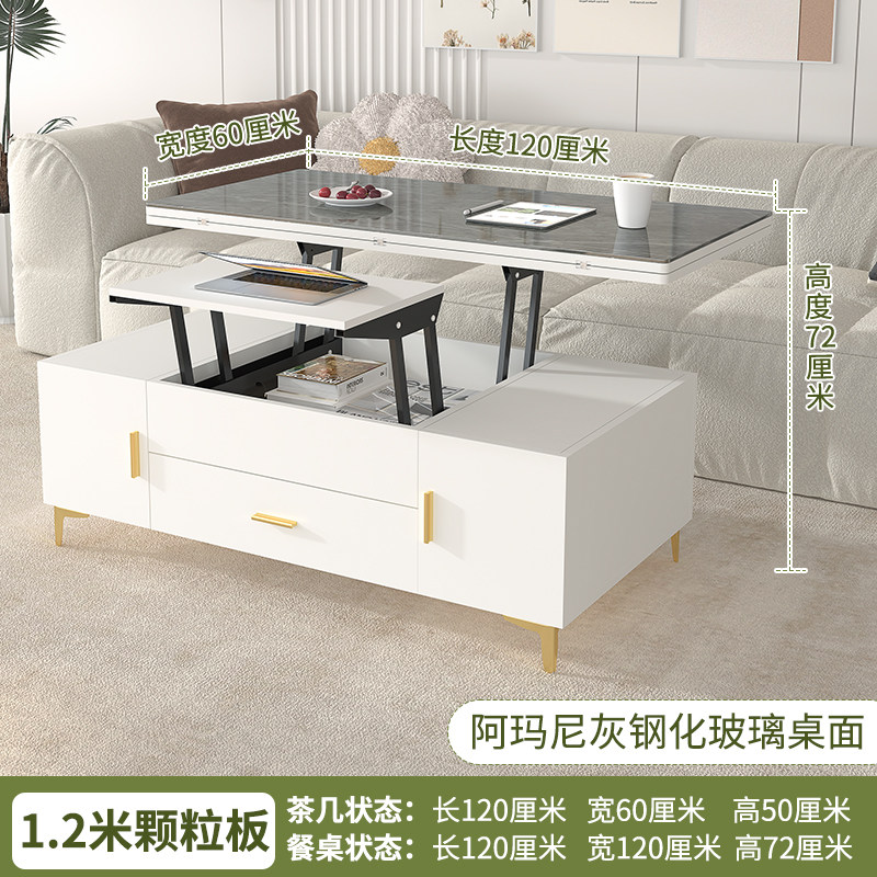 12m particleboard coffee table-armani gray glass