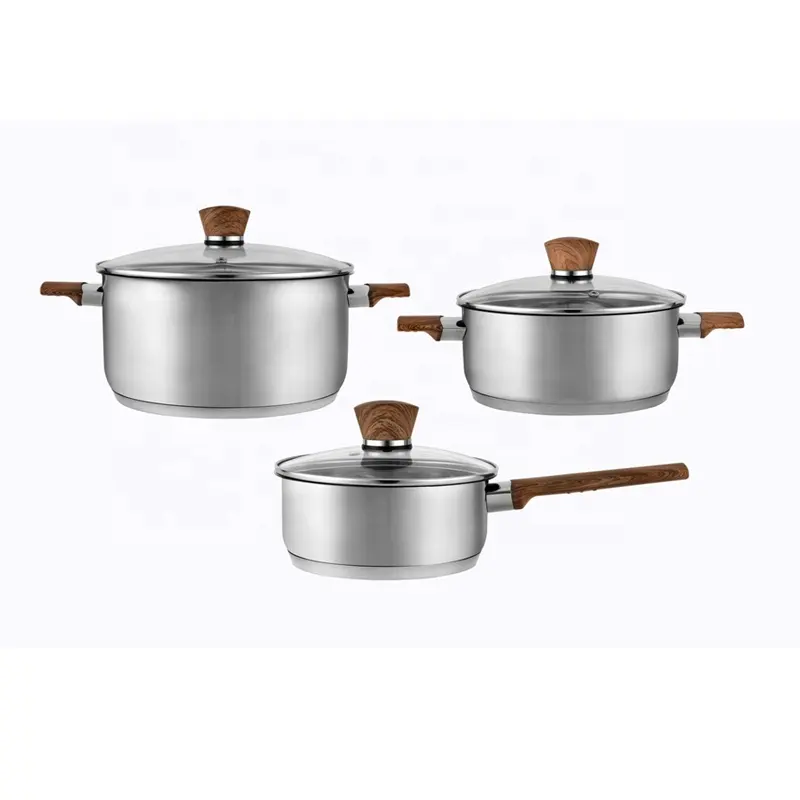 Đôi Bên Tai Thép Không Gỉ Cookware Soong Xoong Nồi Đặt