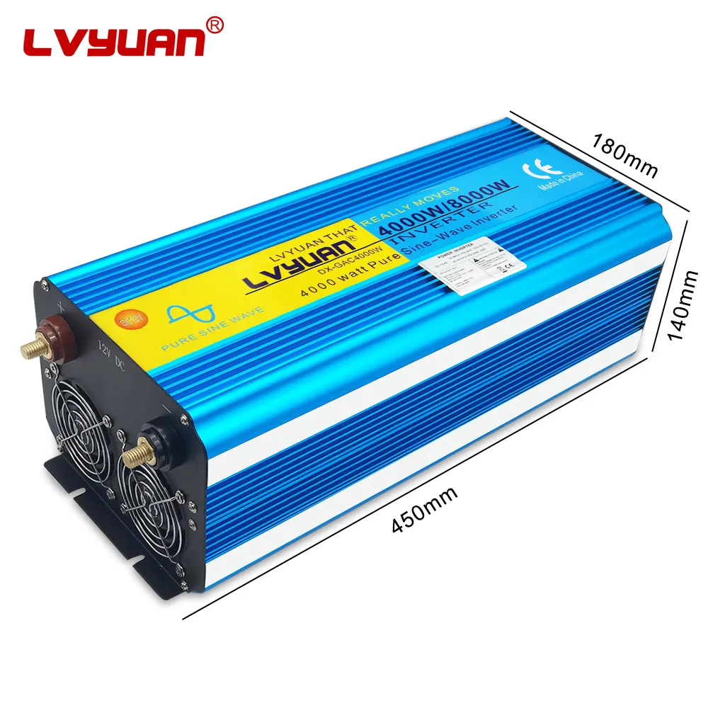 Lvyuan casa usada 4000W 8000W Inversor de Energia Solar DC 12V 24V para AC 120V 230V Inversor de Onda Senoidal Pura