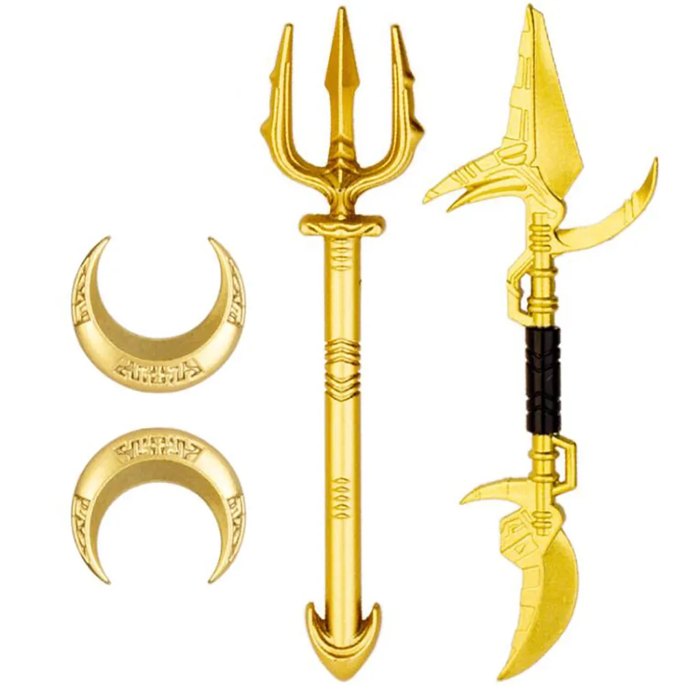 Golden Moonlight Darts Trident Medieval World of Weapon Juguete Accesorios Ladrillos Bloques de construcción para niños Juguetes de regalo