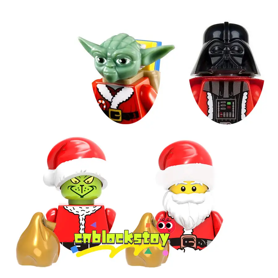 Hot Cake Grinch Santa Claus Darth Vader SERIE DE Navidad Mini ladrillos figura de bloques de construcción recoger juguete XH457 XH570 PG972 PG973