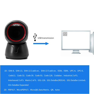 Escáner de código de barras omnidireccional 2d 1d 2d Qr Code lector de código de barras de escritorio para tienda de supermercado lector de matriz de datos de detección automática - Product Image 5
