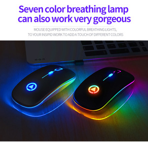 Per il Computer Portatile Del Computer Da Gioco Sottile 2.4GHz 1600DPI Luci Colorate Del Mouse Mouse Ottico USB Mouse Senza Fili Ricaricabile - Product Image 6