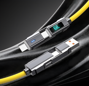 Cable multipuerto de Venta caliente para teléfono/android/Tipo C 4 en 1 cable de datos de pantalla digital Cable de transferencia de datos multifunción