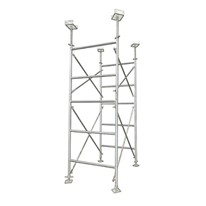 Andamio de marco de escalera de metal para sistema de construcción y tipo de escalera de acero Marco de fachada móvil Piezas de andamio para construcción