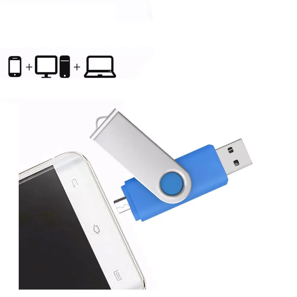 OTG USB 플래시 드라이브 스마트 휴대 전화 안드로이드 시스템 마이크로 USB 인터페이스 고속 회전 스타일 USB 스틱