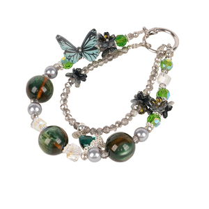 الحبل الهاتف المحمول لطيف الماس كعكة الكريستال الحبل حجر الراين حبة المفاتيح المعصم قصيرة مطرز سلسلة - Product Image 3