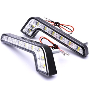 L şeklinde 8LED gündüz koşu işık ön sis sürüş lambası far DRL gün ışığı 12V 8 LED beyaz DRL günışığı lambaları - Product Image 4