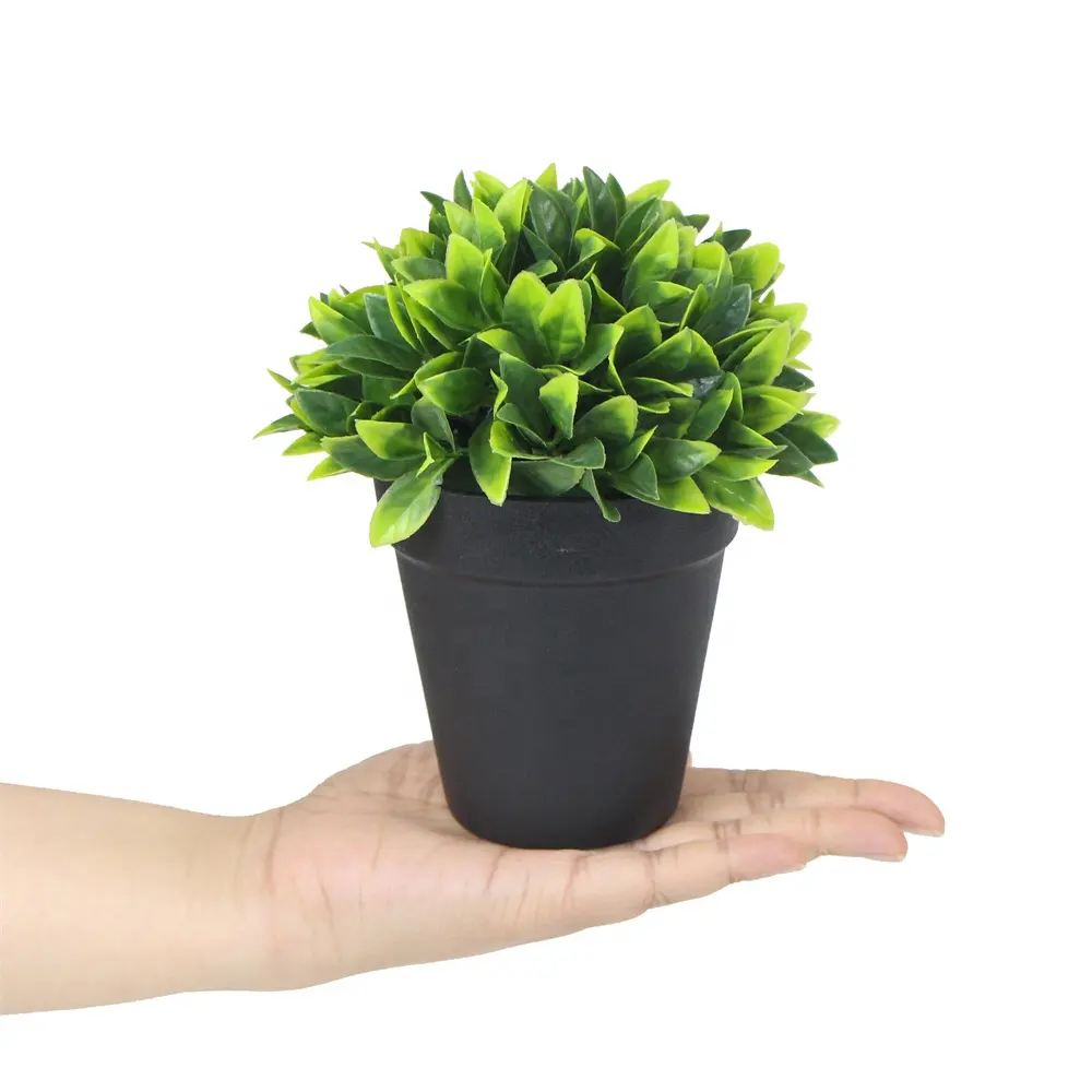 MINI Planta artificial de 18 cm, soporte pequeño para plantas en maceta, bonsái para decoración de escritorio interior, 2022