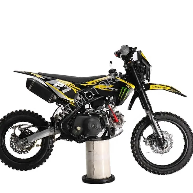 Essence autres motos 110 cc Air Cool Kick And Electric Start Off Road Dirt Bike enfants 4 temps grande roue Dirt Bike