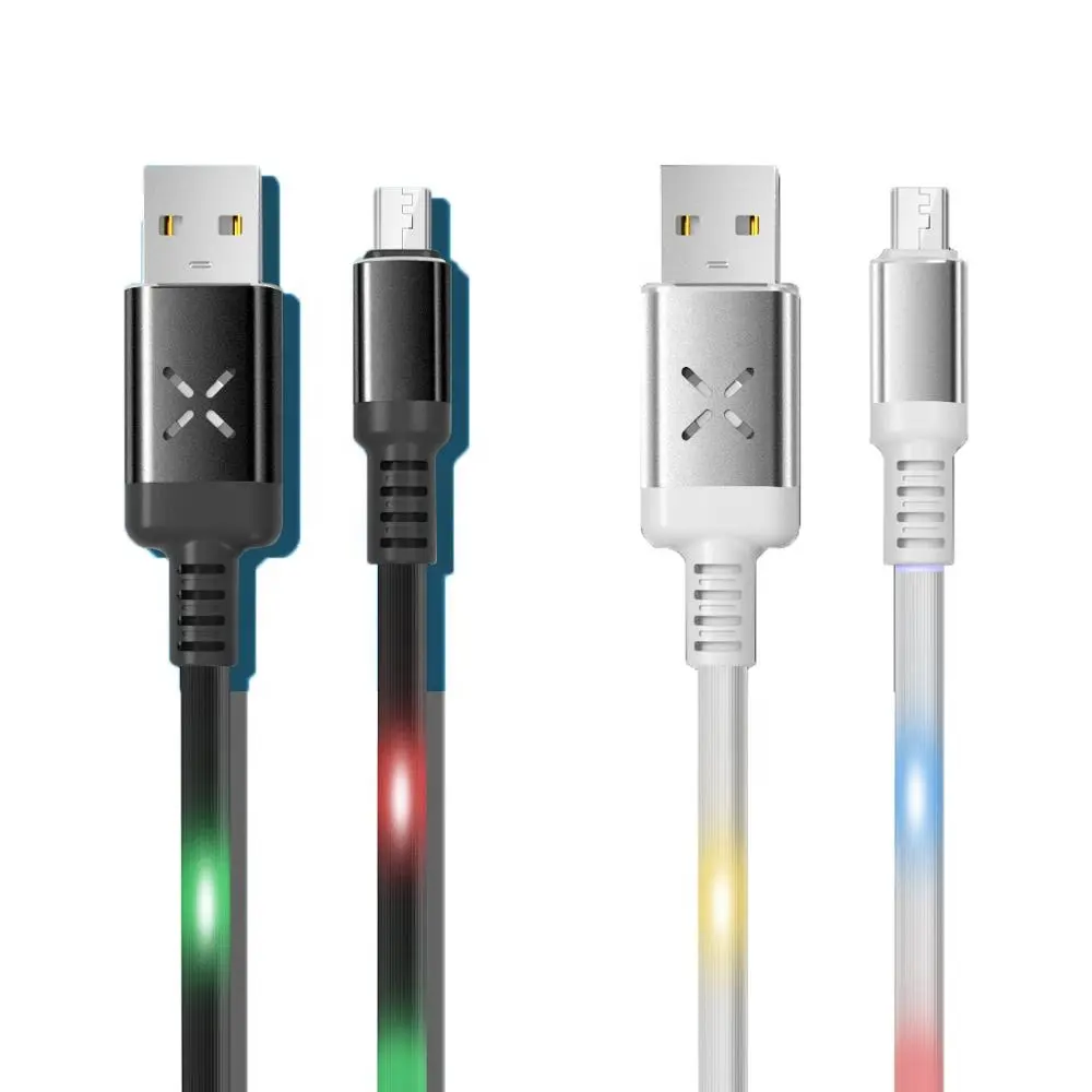 Konfulon 2023 Cable de carga rápida más vendido Luz LED parpadeo Cable DE DATOS 2A USB Micro Cargas Cable de teléfono móvil