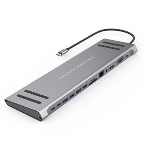 Estación de acoplamiento de diseño antideslizante 14 en 1, hub tipo c, USB 2,0, lector de tarjetas SD TF y otras multifunción para ordenador portátil - Product Image 1