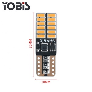 Yobis T10 4014 24SMD LED çip genişlik işık plaka işık araç İç işık ile çok renkli t10 led canbus canbus t10 led - Product Image 5