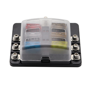 12Vブレードヒューズ6回路ATC/ATO防水ヒューズボックスホルダー、<span class=keywords><strong>LED</strong></span>インジケーター付き12V/24VトラックボートマリンRV用防水カバー