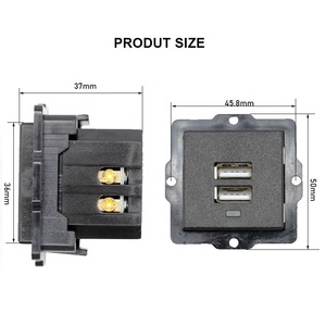 Toma de corriente USB de escritorio doble a presión, tipo de tarjeta integrada, adaptador de carga USB, 2 puertos de nailon para toma de mesa de tira de alimentación - Product Image 2