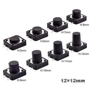 <strong>PCB</strong> 5/6/7/8/9/10/11/12mm Electric Momentary Vertical Tactile <strong>Push</strong> <strong>Button</strong> <strong>Switch</strong> on OFF Tact <strong>Switch</strong> SMD SMT 12X12mm 4 Pin - Product Image 1