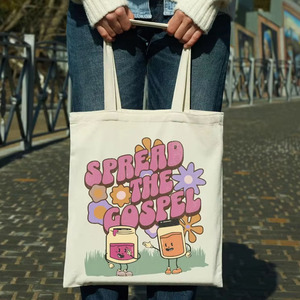 Phong cách cổ điển lây lan các Phúc âm Christian resueable Tote Túi tùy chỉnh thời trang vai Jesus đức tin bông vải Tote Túi cho món quà - Product Image 1