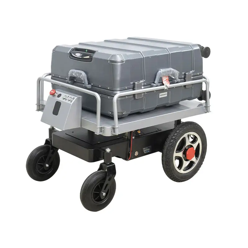 FOLO-100 100kg tải tự trị điện điều khiển từ xa 4 bánh xe tự động follw tôi Robot ugv AMR di động Chassis nền tảng