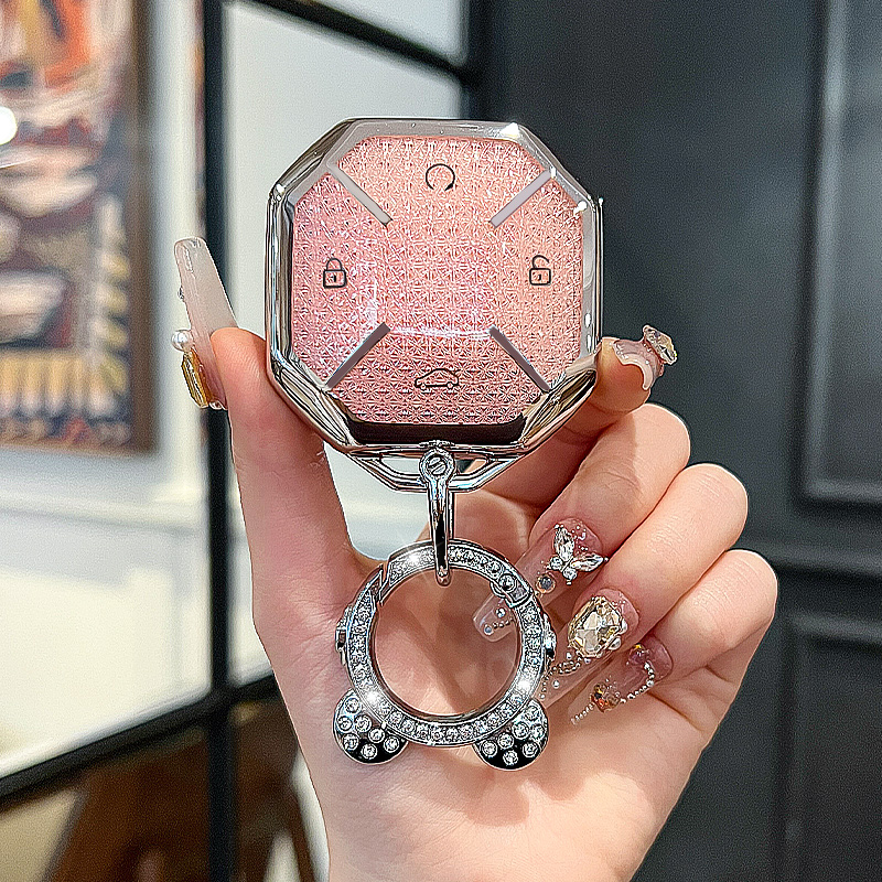 Bague rose + diamant