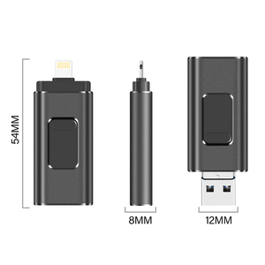 Unidad Flash USB 3 en 1 de alta velocidad para iPhone almacenamiento externo 32G 64G 128G pendirves memoria USB para IOS Android