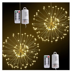 8 Modi Batterie betriebenes LED-hängendes Feuerwerk Starburst Fairy String Lights Fernbedienung Kupfer Löwenzahn Feuerwerk Weihnachten - Product Image 4