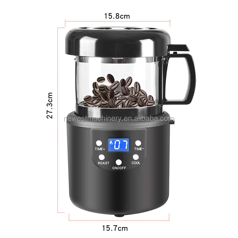 Máquina de café de aire caliente automática, para uso doméstico, 80-100g de capacidad, tostadores de café