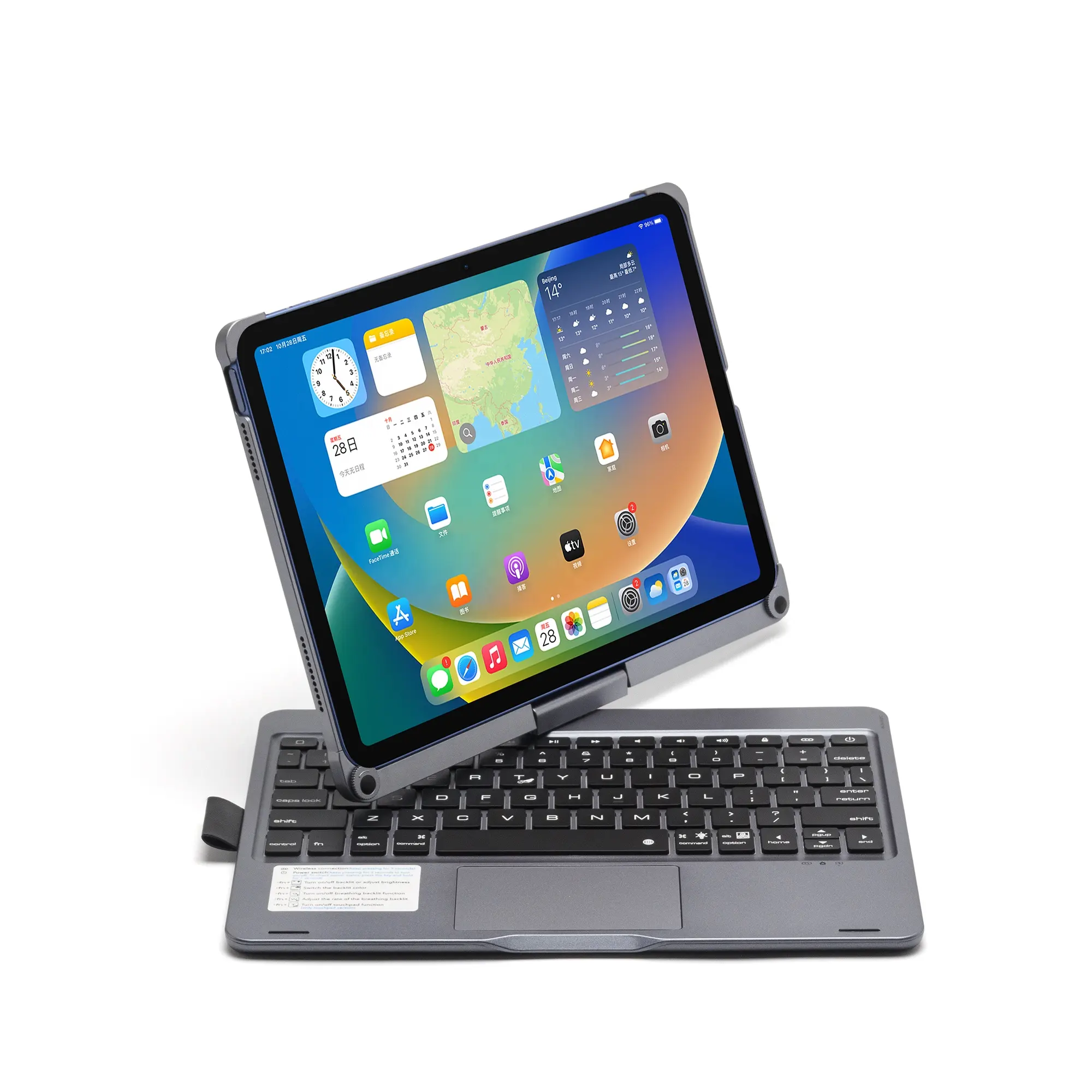 La più recente custodia per tastiera Wireless Touchpad con rotazione di 360 gradi per iPad Pro 11 pollici