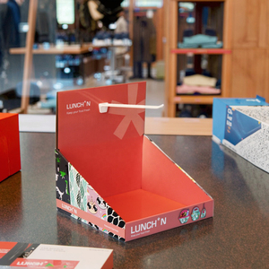 Anpassen der Werbung Hängende Papp zähler Display Haken Temporäre PDQ Display Box mit Peg Hooks - Product Image 1