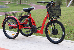 24 Zoll 3 Rad Urban Elektro fahrrad Big Motor Reverse Dreirad Günstige Verkauf Aluminium legierung Rahmen 48V Lithium Batterie Power - Product Image 2