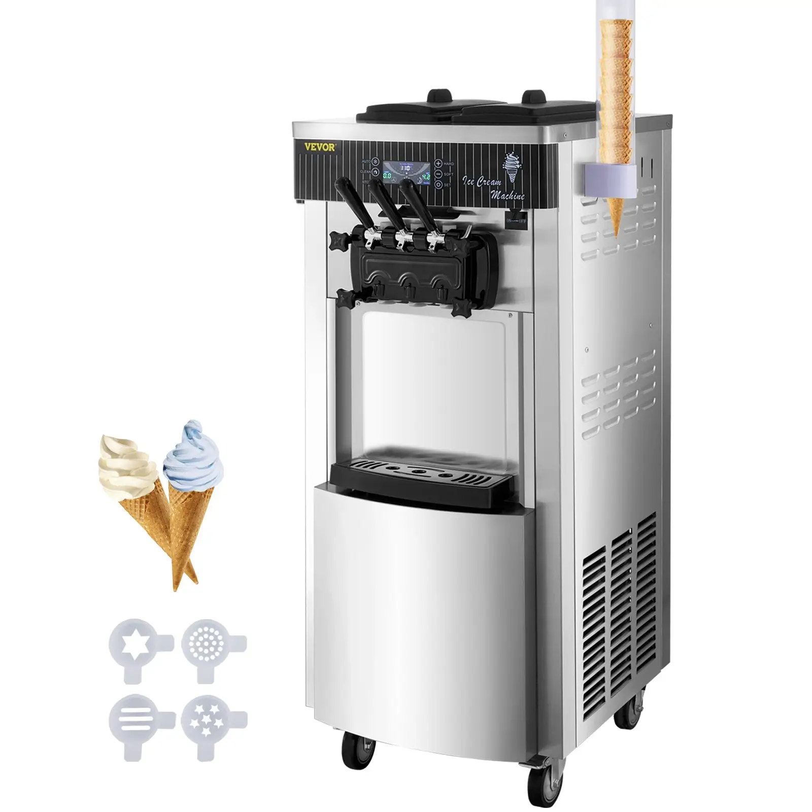 2023 New mềm máy làm kem thương mại YKF-8228H đứng Ice Cream Maker 2200 Wát mềm phục vụ máy làm kem